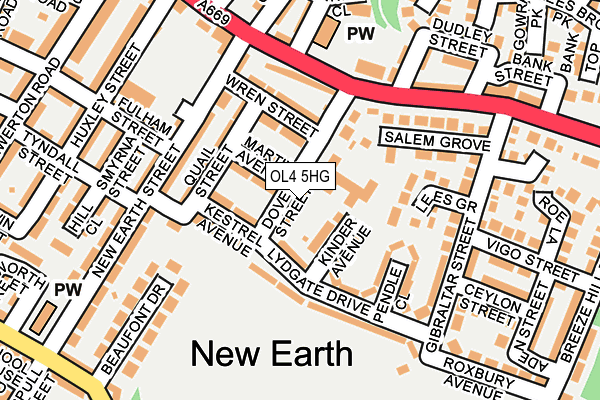 OL4 5HG map - OS OpenMap – Local (Ordnance Survey)