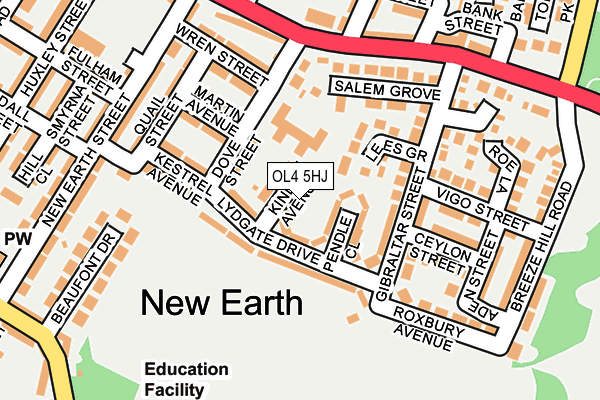 OL4 5HJ map - OS OpenMap – Local (Ordnance Survey)