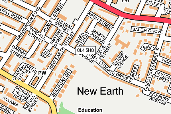 OL4 5HQ map - OS OpenMap – Local (Ordnance Survey)