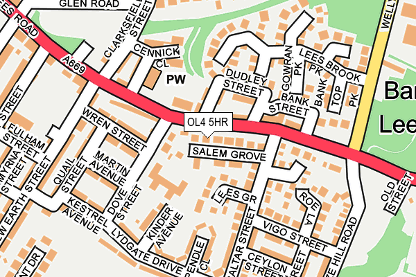 OL4 5HR map - OS OpenMap – Local (Ordnance Survey)