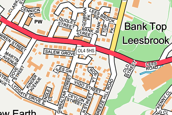 OL4 5HS map - OS OpenMap – Local (Ordnance Survey)