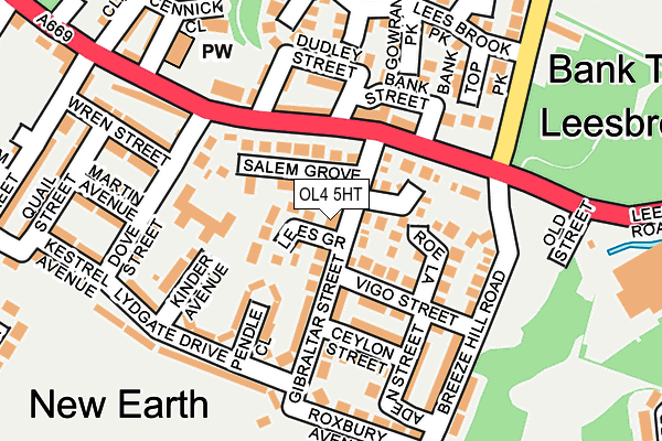 OL4 5HT map - OS OpenMap – Local (Ordnance Survey)