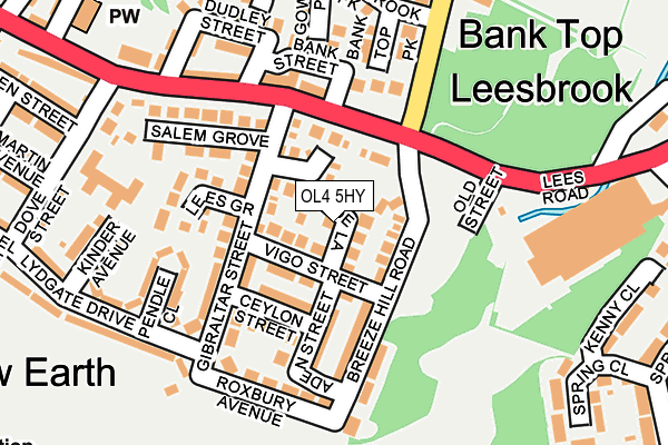 OL4 5HY map - OS OpenMap – Local (Ordnance Survey)