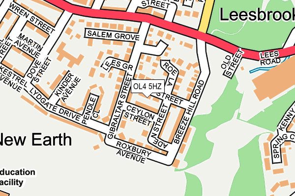 OL4 5HZ map - OS OpenMap – Local (Ordnance Survey)