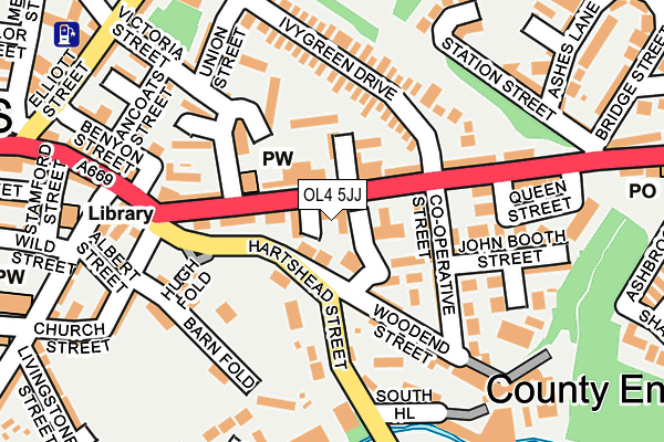 OL4 5JJ map - OS OpenMap – Local (Ordnance Survey)