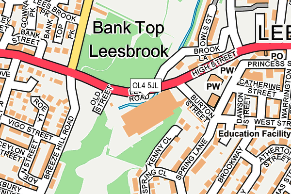 OL4 5JL map - OS OpenMap – Local (Ordnance Survey)