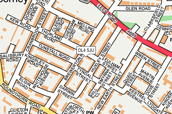 OL4 5JU map - OS OpenMap – Local (Ordnance Survey)