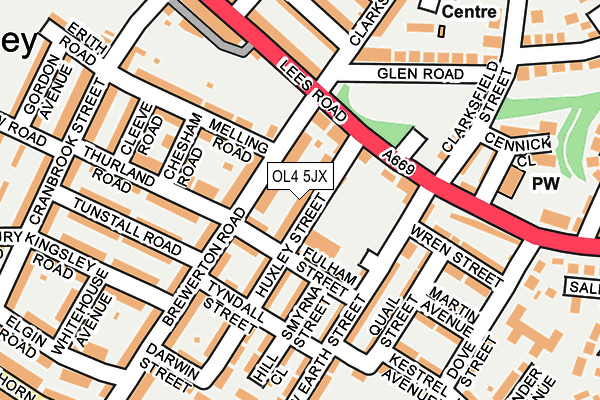 OL4 5JX map - OS OpenMap – Local (Ordnance Survey)