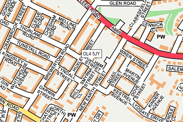 OL4 5JY map - OS OpenMap – Local (Ordnance Survey)