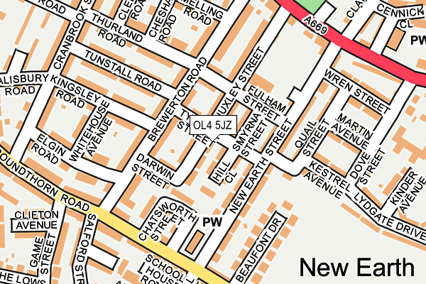 OL4 5JZ map - OS OpenMap – Local (Ordnance Survey)