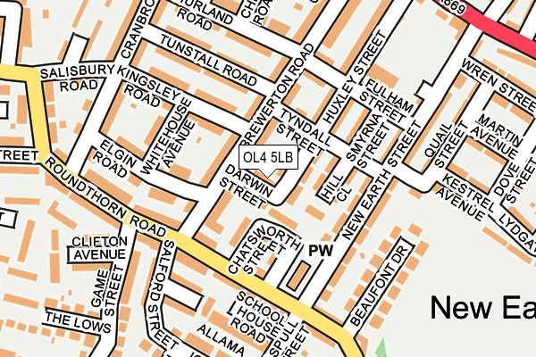 OL4 5LB map - OS OpenMap – Local (Ordnance Survey)