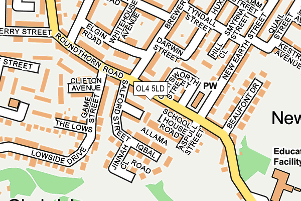 OL4 5LD map - OS OpenMap – Local (Ordnance Survey)