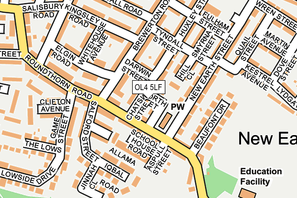 OL4 5LF map - OS OpenMap – Local (Ordnance Survey)