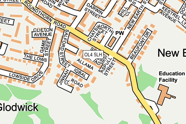 OL4 5LH map - OS OpenMap – Local (Ordnance Survey)
