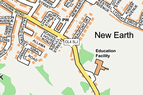 OL4 5LJ map - OS OpenMap – Local (Ordnance Survey)