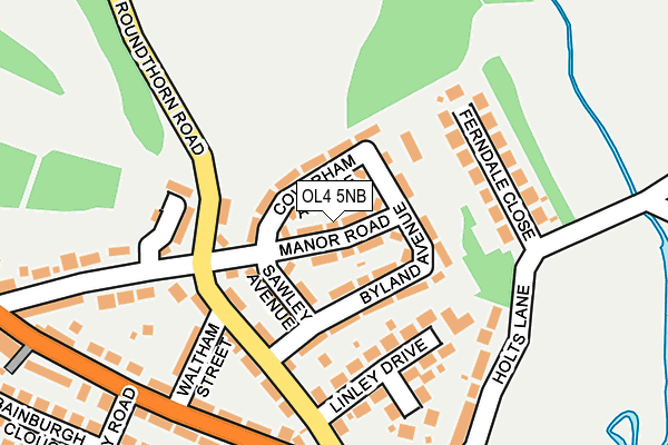 OL4 5NB map - OS OpenMap – Local (Ordnance Survey)