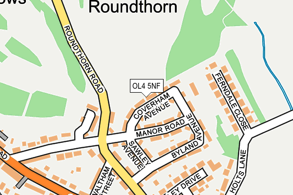 OL4 5NF map - OS OpenMap – Local (Ordnance Survey)