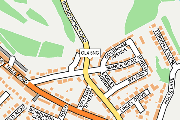 OL4 5NG map - OS OpenMap – Local (Ordnance Survey)