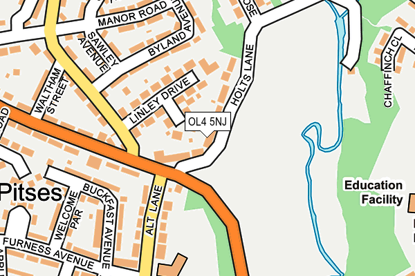 OL4 5NJ map - OS OpenMap – Local (Ordnance Survey)