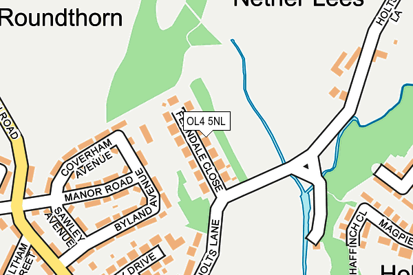 OL4 5NL map - OS OpenMap – Local (Ordnance Survey)