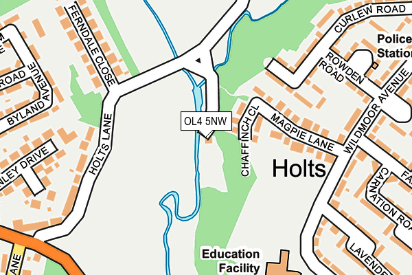 OL4 5NW map - OS OpenMap – Local (Ordnance Survey)