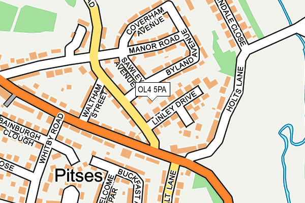 OL4 5PA map - OS OpenMap – Local (Ordnance Survey)