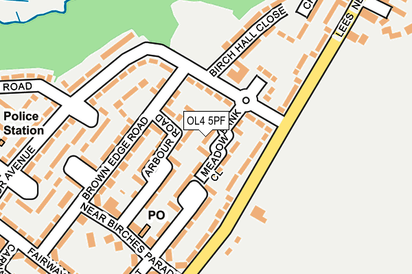 OL4 5PF map - OS OpenMap – Local (Ordnance Survey)