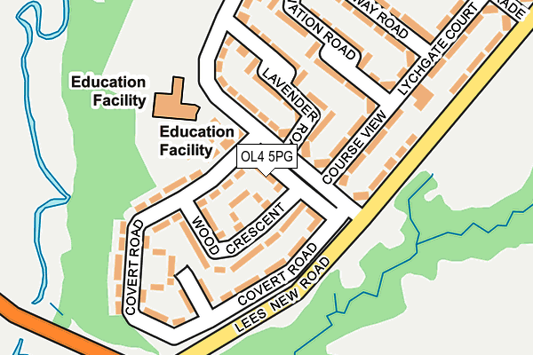 OL4 5PG map - OS OpenMap – Local (Ordnance Survey)