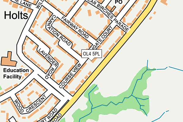 OL4 5PL map - OS OpenMap – Local (Ordnance Survey)