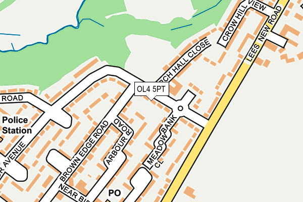 OL4 5PT map - OS OpenMap – Local (Ordnance Survey)