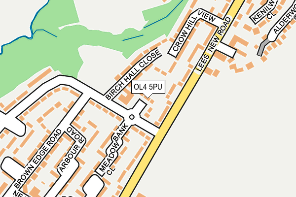 OL4 5PU map - OS OpenMap – Local (Ordnance Survey)