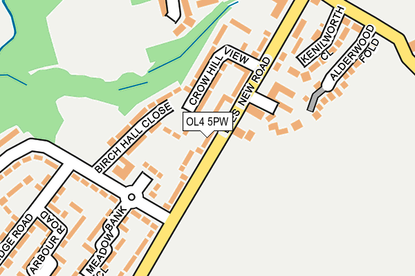 OL4 5PW map - OS OpenMap – Local (Ordnance Survey)