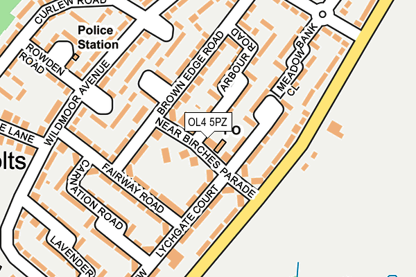 OL4 5PZ map - OS OpenMap – Local (Ordnance Survey)