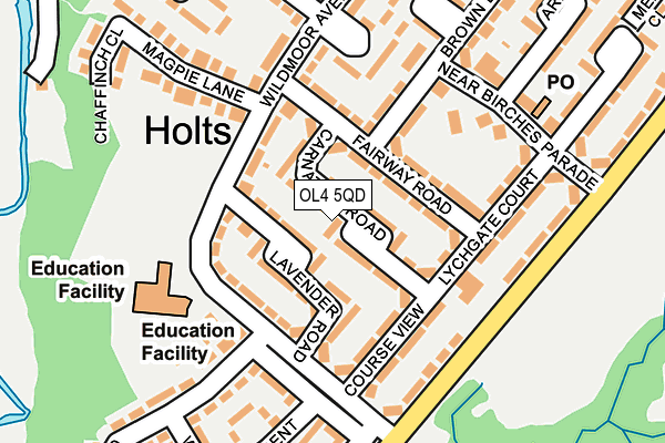 OL4 5QD map - OS OpenMap – Local (Ordnance Survey)