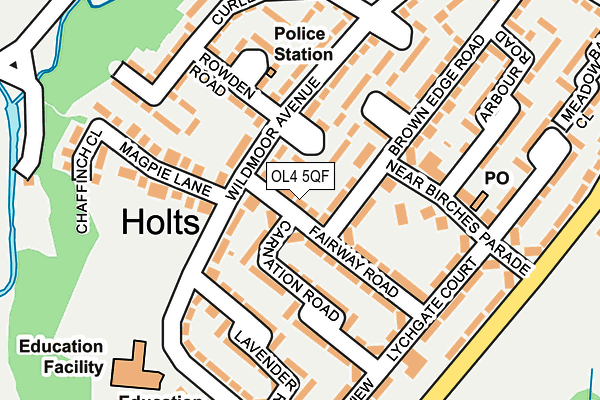 OL4 5QF map - OS OpenMap – Local (Ordnance Survey)