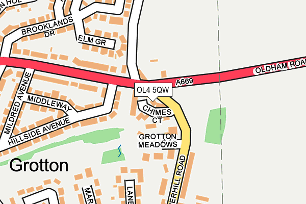 OL4 5QW map - OS OpenMap – Local (Ordnance Survey)