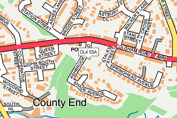 OL4 5SA map - OS OpenMap – Local (Ordnance Survey)