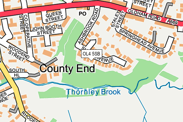 OL4 5SB map - OS OpenMap – Local (Ordnance Survey)