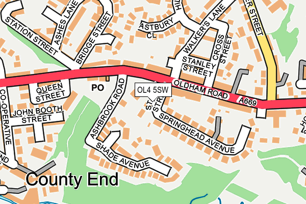 OL4 5SW map - OS OpenMap – Local (Ordnance Survey)