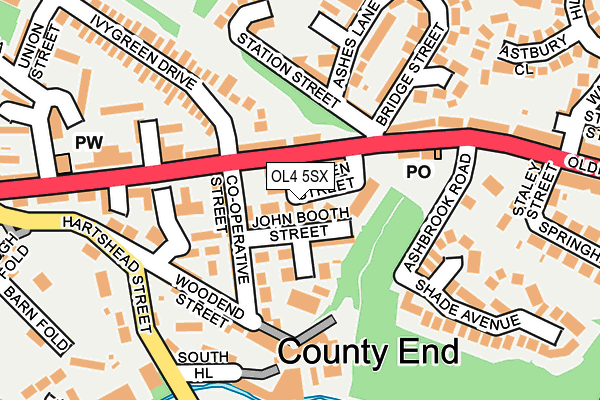 OL4 5SX map - OS OpenMap – Local (Ordnance Survey)