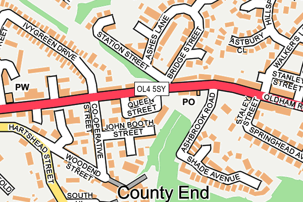 OL4 5SY map - OS OpenMap – Local (Ordnance Survey)