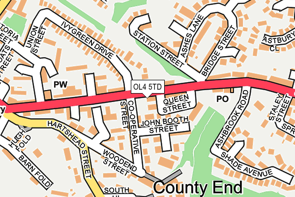 OL4 5TD map - OS OpenMap – Local (Ordnance Survey)