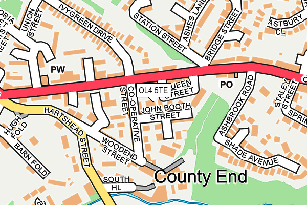 OL4 5TE map - OS OpenMap – Local (Ordnance Survey)