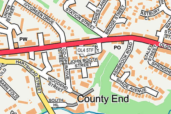 OL4 5TF map - OS OpenMap – Local (Ordnance Survey)