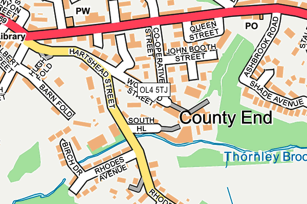 OL4 5TJ map - OS OpenMap – Local (Ordnance Survey)