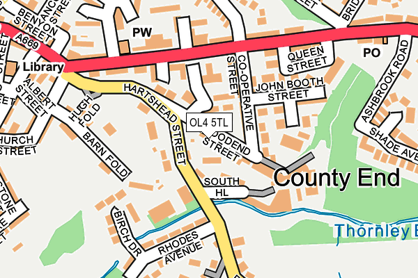 OL4 5TL map - OS OpenMap – Local (Ordnance Survey)