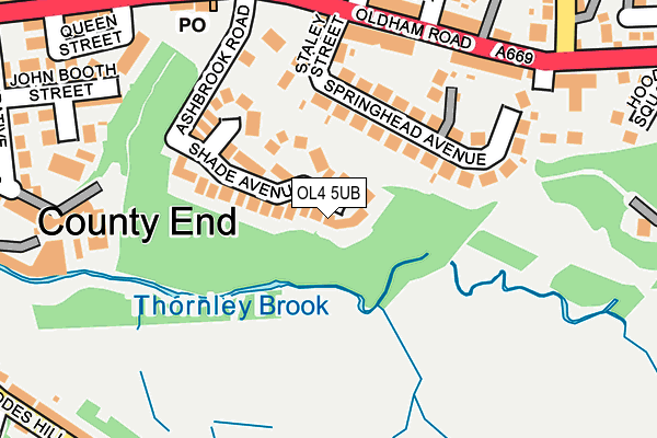 OL4 5UB map - OS OpenMap – Local (Ordnance Survey)