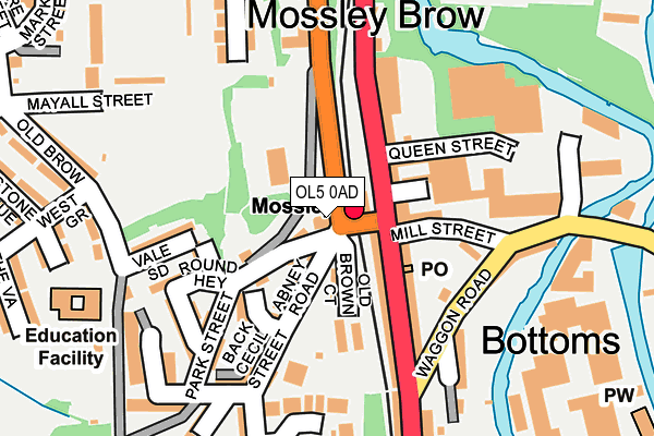 OL5 0AD map - OS OpenMap – Local (Ordnance Survey)