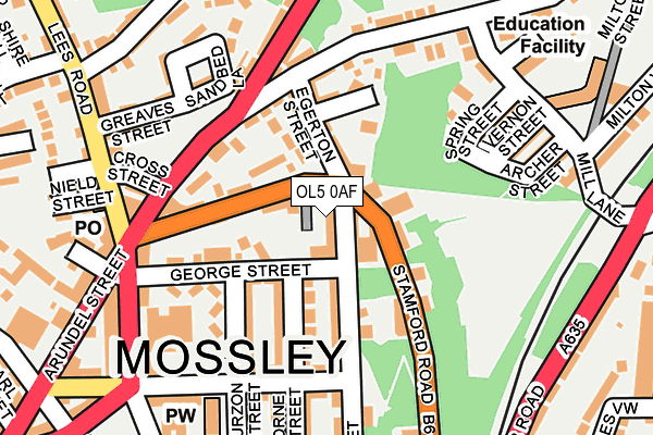 OL5 0AF map - OS OpenMap – Local (Ordnance Survey)