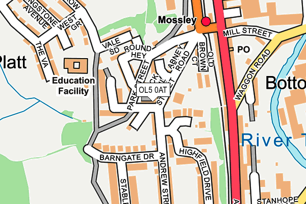 OL5 0AT map - OS OpenMap – Local (Ordnance Survey)